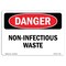 Signmission OSHA Danger Sign, Non-Infectious Waste, 10in X 7in Rigid Plastic, 7" W, 10" L, Landscape OS-DS-P-710-L-2410 - alternate 1